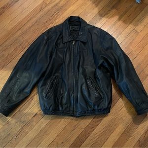 Vintage black leather jacket